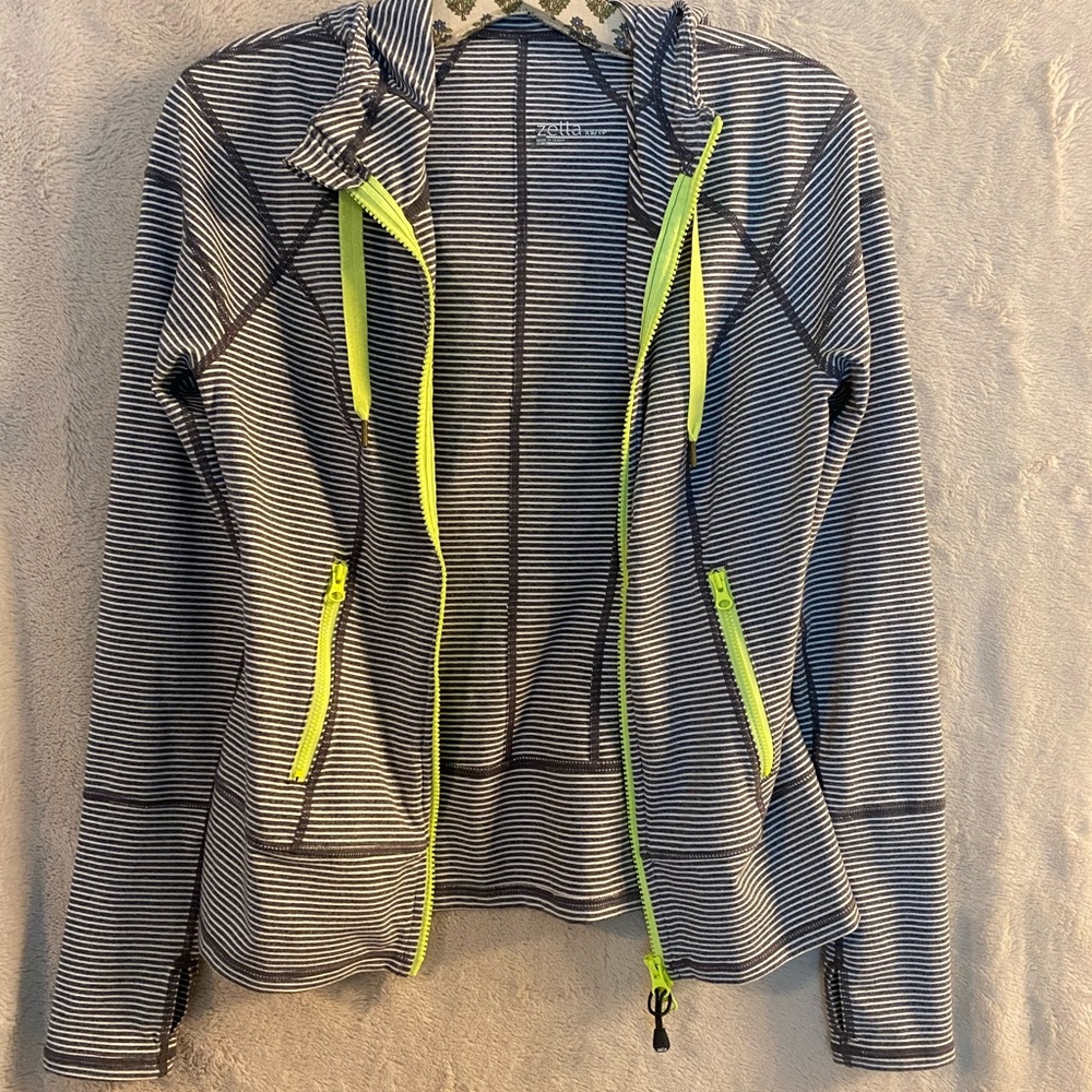 Zella Striped Hooded Jacket